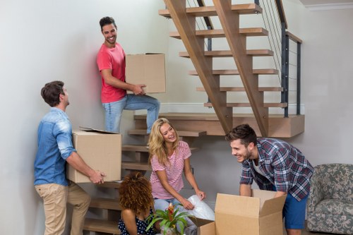 Packed furniture and seasonal items ready for storage in Carshalton