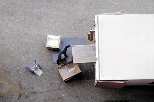 Packed moving boxes ready for house removals in Carshalton